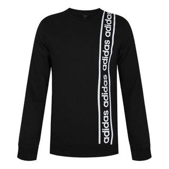 adidas M C90 Brd Letter Print Sports Crew Neck Sweatshirt Black EI5617