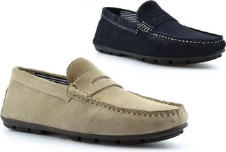 Generic Mens Real Suede Shoes Mens Casual Shoes Size 8 Slip On Shoe Size 10 Rubber Sole Shoe Moccasins Loafers Moccasin Loafer Slip On Suede Upper Rubber Sole