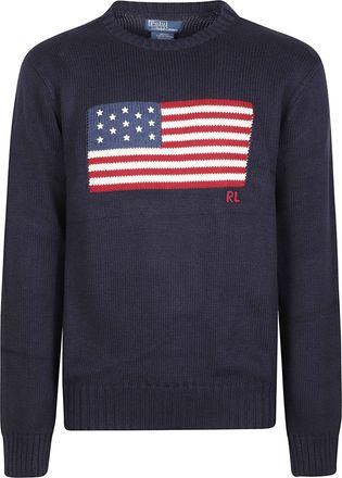 Polo Ralph Lauren Round Neck Flag American Flag Cotton Sweater