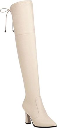 Generic Womens Over Knee Casual Stretch Boots Slim Fit Thick Heel Long Winter Office Boot