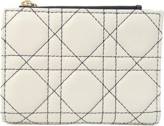 Dior Black White Leather Wallet (Bi-Fold) (Pre-Owned)