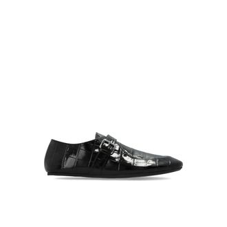 Marni Flats, female, Black, Size: 7 1/2 US Crocodile-Embossed Loafers