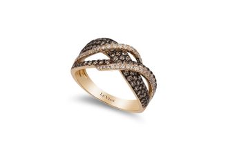 Le Vian Chocolatier Ring Chocolate Diamonds, Vanilla Diamonds set in 14K Honey Gold Ring Size 7 R16101BR