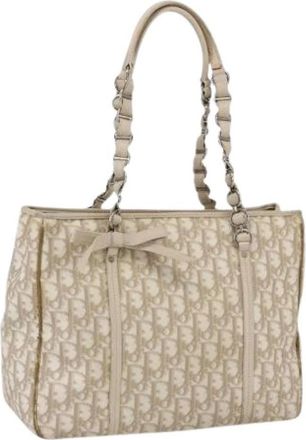 Dior Pre-owned Vintage Tote Bag - Dames - Vintage Shopper - Beige - ONE Size - Leer - Vintage
