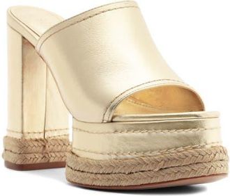 Schutz Darah Platform Sandal in Platina at Nordstrom, Size 7.5