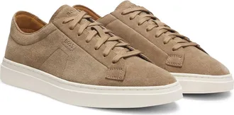 BOSS Kieran Suede Low Top Sneaker in Medium Beige at Nordstrom, Size 11Us