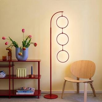 Brightech 3 Ring Lamp 74 Novelty Halo Integrated LED Floor Lamp with 3-Way Dimming in Red at Nordstrom