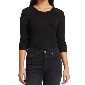 Splendid Glimmer Long Sleeve Shirt In Black