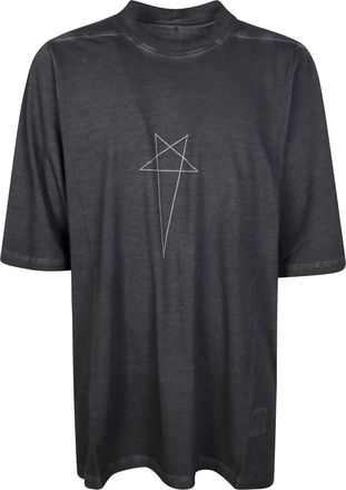 Rick Owens Black Jumbo Geometric Star Boxy Oversized T-Shirt