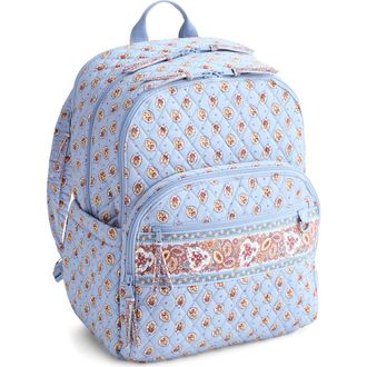 Vera Bradley Large Bancroft Quilted Backpack in Blue Leaf at Nordstrom