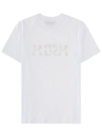 Msgm Logo-Print Cotton T-Shirt - White