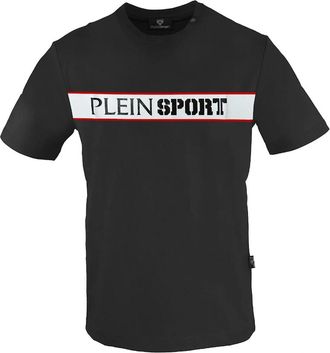 Philipp Plein Mens Plein Sport Panel Logo Black T Shirt - Size: 38