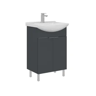 Habitat et Jardin Mobile Lavabo purus 55 - 55 X 50 X 83 Cm - Antracite Opaco