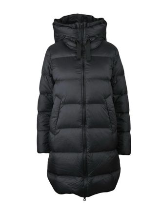 Bomboogie Black Flared High-Collar Nylon Short Down Jacket