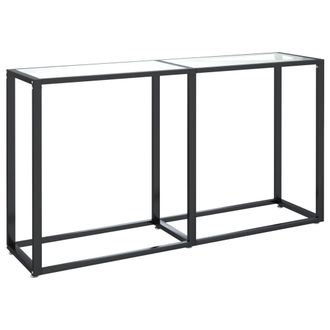 vidaXL Mesa Consola Vidrio Templado Transparente 140x35x75,5cm Vidaxl