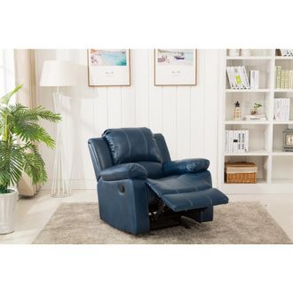 Comfort Pointe Clifton Navy Blue Leather Gel Glider Rocker Recliner