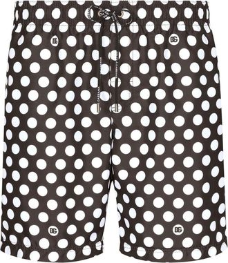 Dolce & Gabbana polka-dot swim shorts - men - Nylon - 6 - Black