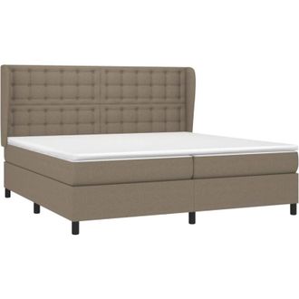 vidaXL Vidaxl - Cama Box Spring Con Colch&oacute;n Tela Gris Taupe 200x200 Cm