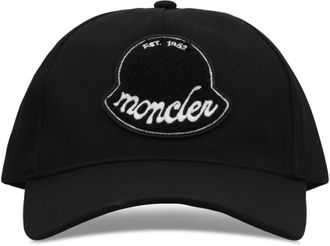 Moncler Mens Baseball Cap With Logo Black Cotton Hat