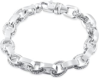 Pompeii3 Mens Designed Link 14k Gold (63gram) or Platinum (118gram) 11mm Bracelet 8.5