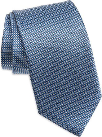 David Donahue Jacquard Silk Tie in Blue at Nordstrom