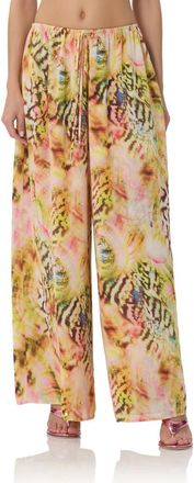 AFRM Ivan Printed Wide Leg Drawstring Pants in Pink Shell Swirl at Nordstrom, Size X-Large