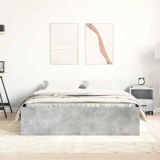 Berkfield Home Modern Bed Frame Concrete Grey 120x190 cm Small Double
