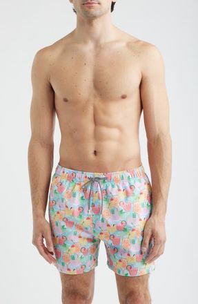 Boardies Club Tropicana Print Swim Trunks in Multi at Nordstrom, Size Xx-Large