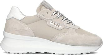 Shabbies Amsterdam Beige Chunky Sole Sneakers Veda Ava - Dames - Sneakers - Beige - 42 EU - Leer - Schoenen