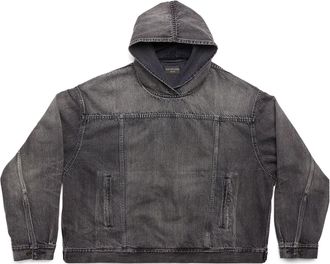 Balenciaga Pull-Over Jacket Black Japanese Denim 719313TBP473340