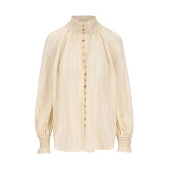 Zimmermann Aster Blouse - female - Zimmermann - Blouses - Beige - L - Blouses & Shirts