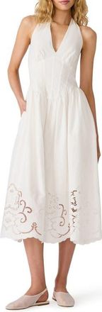 Steve Madden Margie Cutout Halter Midi Dress in Antique at Nordstrom, Size 16