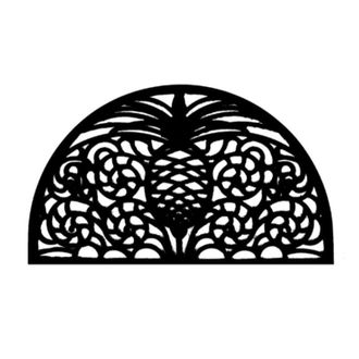 Imports Decor Pineapple Design Rubber Door Mat - Semi Circle Non-Slip Outdoor Entryway Mat for Porch, Patio & Garden