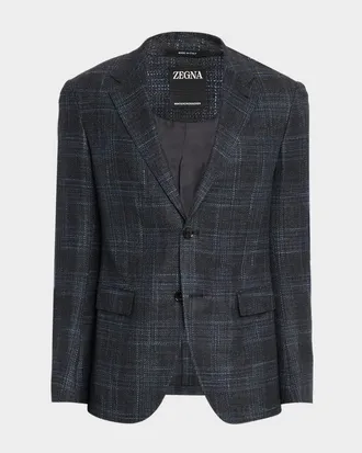 Ermenegildo Zegna Men & apos;s Winter Crossover Check Single-Breasted Sport Coat