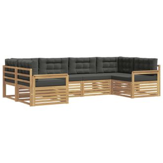 vidaXL Conjunto De Sof&aacute;s De Exterior 6 Pcs Blanco Y Antracita Vidaxl