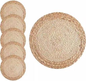 OEM Manteles Individuales Tejidos Estilo Casa De Campo, Algod&oacute;n Natural, Lino Y Paja De Agua, El Comedor Y La Decoraci&oacute;n Del Hogar Campestre, 18 Cm