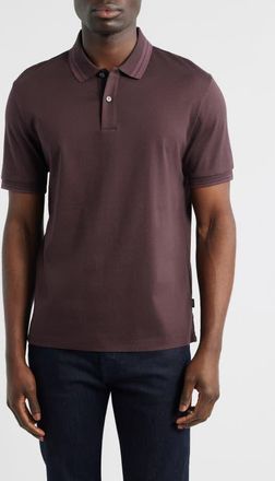 BOSS Parlay Tipped Cotton Polo in Open Red at Nordstrom, Size Xx-Large