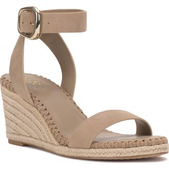 Vince Camuto Fainel Espadrille Ankle Strap Platform Wedge Sandal in Tortilla at Nordstrom, Size 7.5