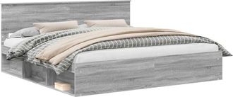 vidaXL Bed Frame Grey Sonoma 200 x 200 cm Solid Pine Wood vidaXL