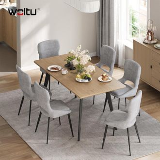Woltu Woltu Sillas, Juego De 6 Sillas De Comedor, Sillas De Cocina, Chenilla, Gris