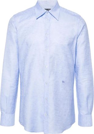 Dolce & Gabbana Straight Broeken - Heren - Casual Overhemden - Blauw - XL - Katoen - Overhemden