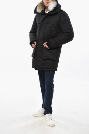 Nobis Solid-Color Utility Down Jacket YATESY with Fur Detail Nobis