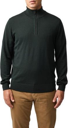 Rodd & Gunn Nobles Funnel Neck Merino Wool Half Zip Sweater in Forest at Nordstrom Rack, Size X-Large
