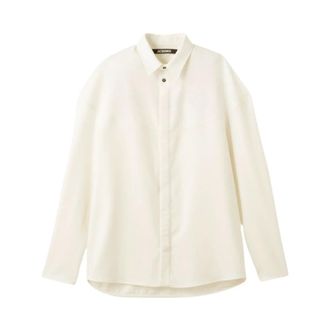 Jacquemus Casual Shirts, male, White, Size: M Atelier Long Sleeve Shirt