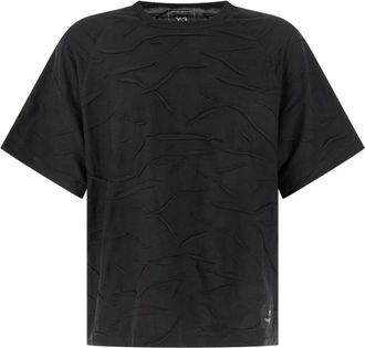 Yohji Yamamoto Pliss&eacute; T-shirt met korte mouwen - Heren - T-shirts - Zwart - M - Katoen - Tops