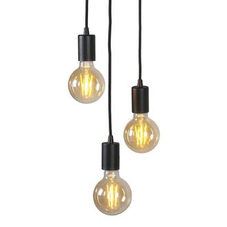 QAZQA Dise&ntilde;o L&aacute;mpara Colgante Industrial Inteligente Negra Con Wifi G95 3 Luces - Facil Cil&iacute;ndra Adecuado Para Led Max. 3 X 4.9 Watt - Qazqa