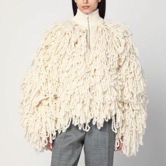【関税&送料込】Stella Mccartney White Wool Bomber Jacket Wi Beige & White Vitruvian Bomber Jacket by Stella McCartney on