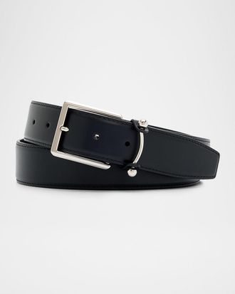 Christian Louboutin Men & apos;s Chambeliss Collar-Pin Smooth Leather Belt