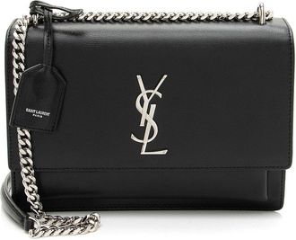 Saint Laurent Black Grained Calfskin Sunset Medium Shoulder Bag (Authentic Pre-Loved)