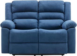 VENTE-UNIQUE.COM Sof&aacute; relax poli&eacute;ster 2 plazas azul 144x95cm